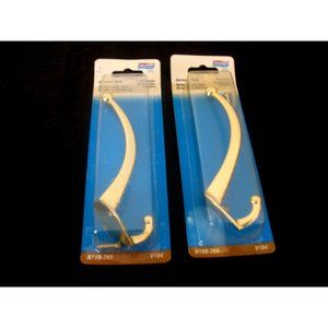 National Hardware N199-265  2 pkgs. Garment Hooks Brass Finish FREE SHIP
